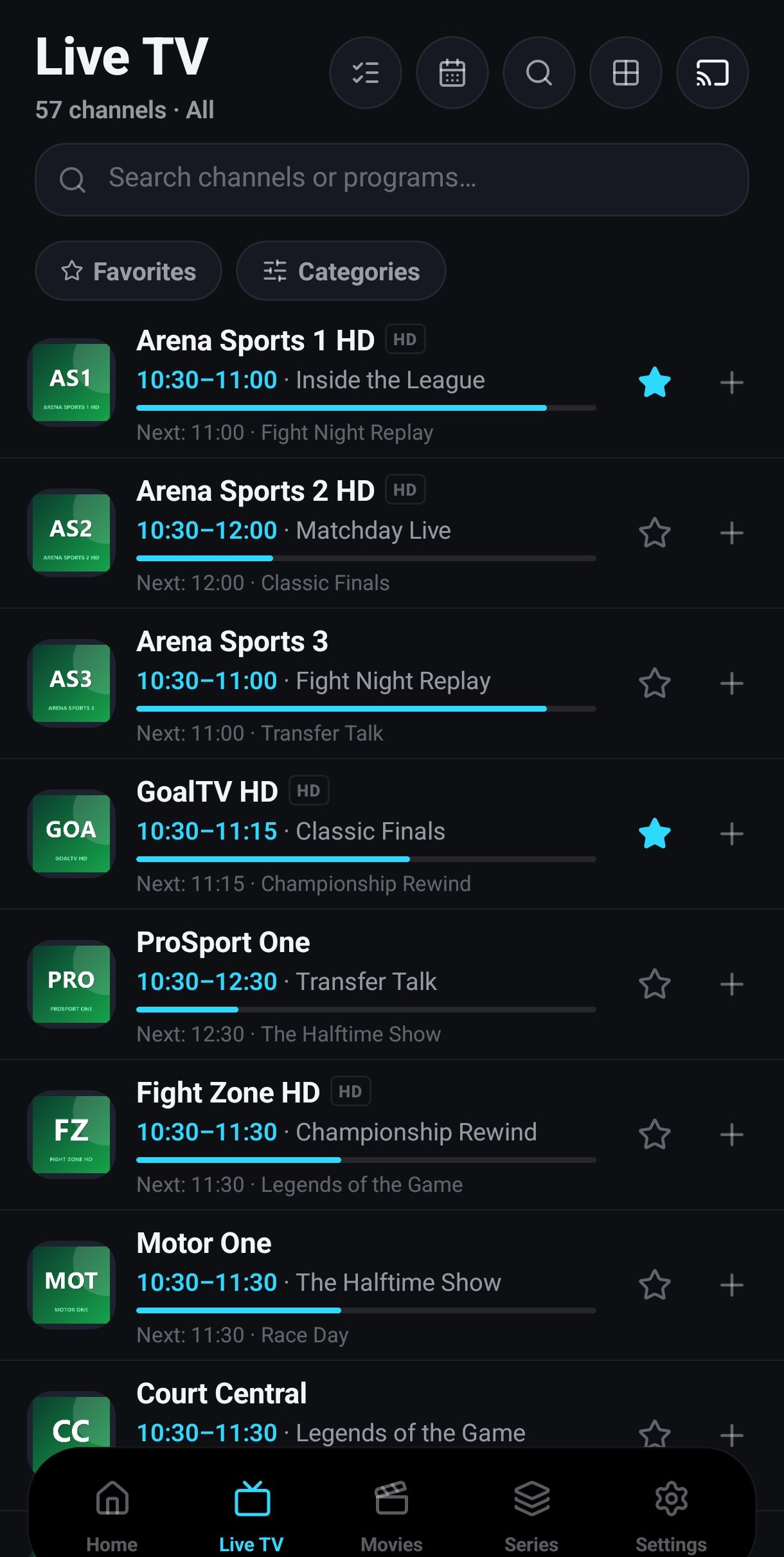 IPTV Deck on a phone